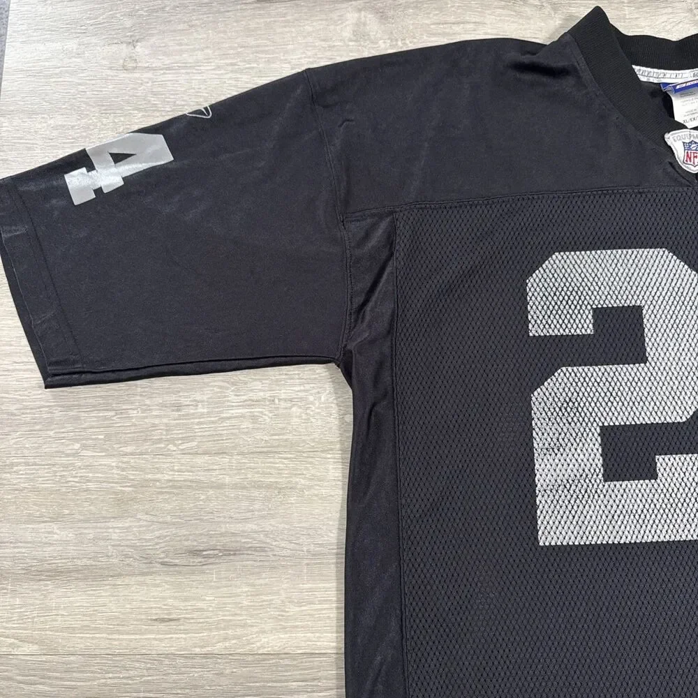 Charles Woodson Jersey Oakland Raiders NFL Reebok Men’s Black XL Throwback